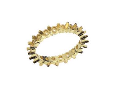 Alianza Con 4 Garras, 1 Fila, Oro Amarillo 18k. Ref. 440/5037 - Imagen Estandar - 1