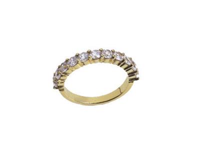 Alianza Engastada Con 4 Garras 1 Hilera, Oro Amarillo De 18k. Ref. 440/5037 - Imagen Estandar - 2