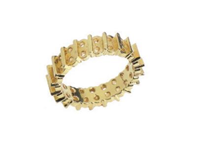 Alianza De Boda Con Pasador Entero De 2 Hileras, Oro Amarillo De 18 K.ref. 452 - Imagen Estandar - 1
