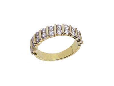 Alianza De Boda Con Pasador Entero De 2 Hileras, Oro Amarillo De 18 K.ref. 452 - Imagen Estandar - 2