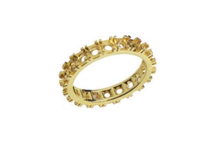 Alianza Engastada Con 4 Garras 1 Hilera, Oro Amarillo De 18k. Ref. 500 - Imagen Estandar - 1