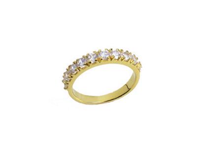 Alianza Engastada Con 4 Garras 1 Hilera, Oro Amarillo De 18k. Ref. 500 - Imagen Estandar - 2