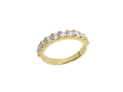Alianza Engastada Con 4 Garras 1 Hilera, Oro Amarillo De 18k. Ref. 530 - Imagen Estandar - 2