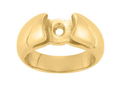 Solitario Para Piedra Redonda De 8 mm, Oro Amarillo De 18k. Ref. Bg248 - Imagen Estandar - 2