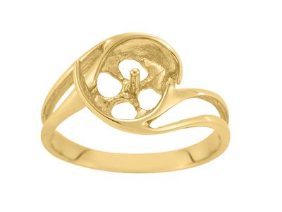 Anillo Para Una Perla De 9 A 10 Mm, Oro Amarillo 18k. Ref. Bg117 - Imagen Estandar - 2