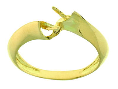 Anillo Duo Para 2 Perlas 8 A 9 Mm, Oro Amarillo 18k. Ref. 131 - Imagen Estandar - 1