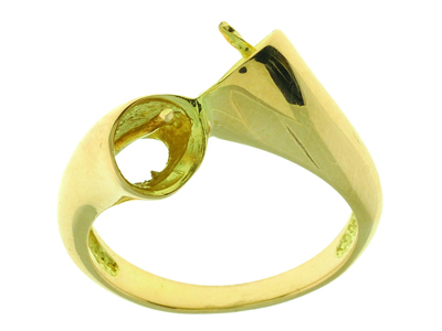 Anillo Do Para 2 Perlas De 8a 9mm, Oro Amarillo De 18k. Ref. 241