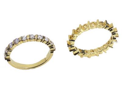 Alianza Con Pasador Al Bies De 1 Hilera, Oro Amarillo De 18k. Referencia. 450 - Imagen Estandar - 3
