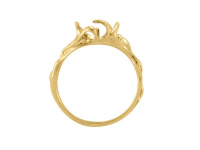 Anillo Para Perla De 10mm, Oro Amarillo De 18k. Ref. Bg160