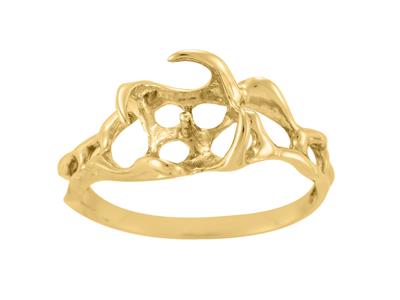 Anillo Para Una Perla De 10 Mm, Oro Amarillo 18k. Ref. Bg160 - Imagen Estandar - 2