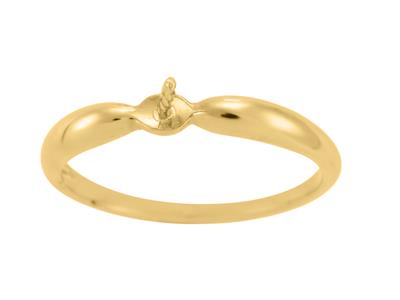 Anillo Para Una Perla De 7 A 10 Mm, Oro Amarillo 18k. Ref. Bg28 - Imagen Estandar - 2