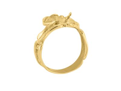 Anillo Para Perla De 8a 10mm, Oroamarillo De 18k. Ref. Bg156