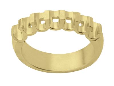 Alianza Para 7 Piedras Princesa, Oro Amarillo De 18k. Ref. 903