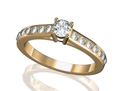 Solitario 4 Garras Para Piedra Central 4,8 Mm, Oro Amarillo 18k. Ref. Ga40/50 - Imagen Estandar - 3