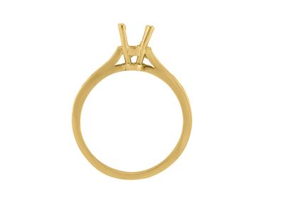Solitario 4 Garras Para Piedra Central De 6mm, Oro Amarillo De 18k. Ref. Ga7090
