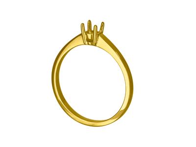 Solitario 4 Garras Para Piedra De 3,40 mm, Cuerpo Plano, Oro Amarillo 3n De 18k, Talla 65 - Imagen Estandar - 3
