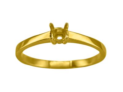 Solitario 4 Garras Para Piedra De 3,80mm, Cuerpo Plano, Oro Amarillo 3n De 18k, Talla 69