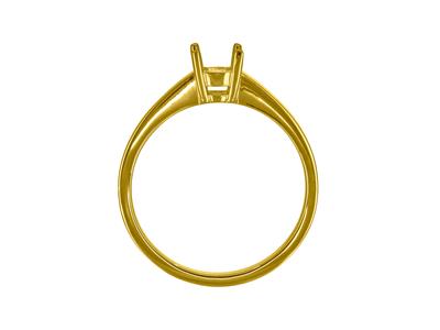 Solitario 4 Garras Para Piedra De 4,60 mm, Cuerpo Plano, Oro Amarillo 3n De 18k, Talla 54 - Imagen Estandar - 2