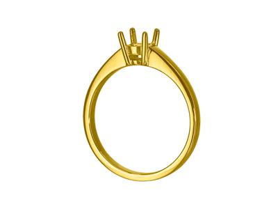 Solitario 4 Garras Para Piedra De 4,60 mm, Cuerpo Plano, Oro Amarillo 3n De 18k, Talla 54 - Imagen Estandar - 3