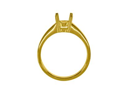 Solitario 4 Garras Para Piedra De 6 mm, Cuerpo Plano, Oro Amarillo 3n 18k, Talla 69 - Imagen Estandar - 2