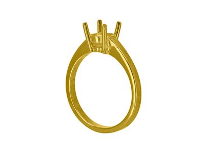 Solitario 4 Garras Para Piedra De 6 mm, Cuerpo Plano, Oro Amarillo 3n 18k, Talla 69 - Imagen Estandar - 3