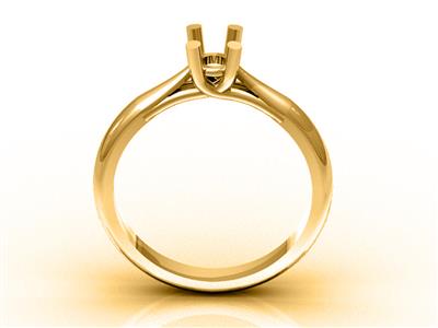 Solitario 4 Garras Cruzadas Para Piedra De 3,8mm, Oro Amarillo 18k, Talla 53. Ref. 03420