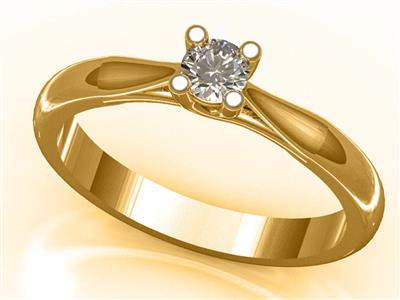 Solitario 4 Garras Cruzadas Para Piedra De 5,5 mm, Oro Amarillo De 18k. Ref.03420 - Imagen Estandar - 2