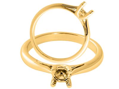 Solitario 4 Garras Cruzadas Para Piedra De 5,5 mm, Oro Amarillo De 18k. Ref.03420 - Imagen Estandar - 3