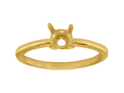 Solitario 4 Garras Para Piedra De 5mm, Cuerpo Abombado, Oro Amarillo 3n 18k, Dedo 71