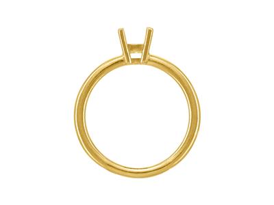 Solitario 4 Garras Para Piedra De 6,50 mm, Cuerpo Abombado, Oro Amarillo 18k3n, Dedo 52 - Imagen Estandar - 2