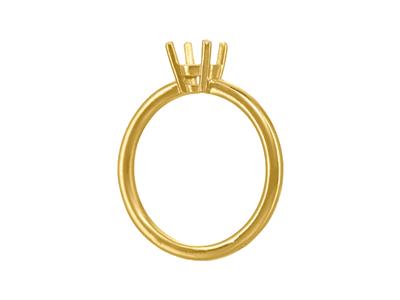 Solitario 4 Garras Para Piedra De 6,50 mm, Cuerpo Abombado, Oro Amarillo 18k3n, Dedo 63 - Imagen Estandar - 3