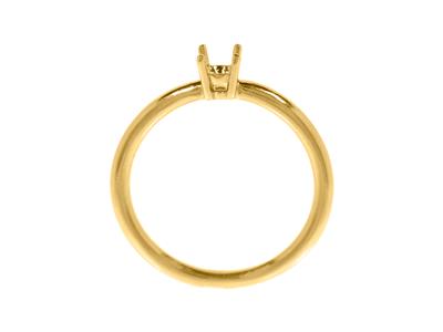 Solitario 4 Garras Para Piedra De 4,60 mm, Cuerpo Abombado, Oro Amarillo 18k3n, Talla 62 - Imagen Estandar - 2