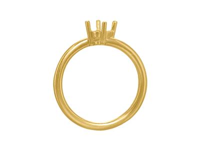 Solitario 4 Garras Desplazadas Parapiedra De 5 Mm, Cuerpo Abovedado, Oro Amarillo 3n De 18 K, Dedo 69 - Imagen Estandar - 2