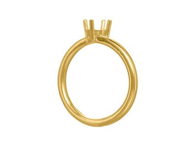 Solitario 4 Garras Desplazadas Parapiedra De 5 Mm, Cuerpo Abovedado, Oro Amarillo 3n De 18 K, Dedo 69 - Imagen Estandar - 3
