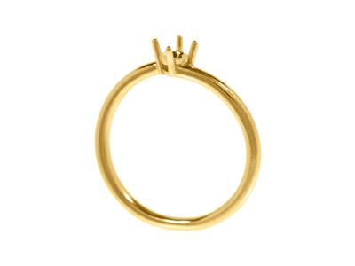 Solitario 4 Garras Desplazadas Parapiedra De 4,20 Mm, Cuerpo Abovedad O, Oro Amarillo 3n De 18 K, Dedo 48 - Imagen Estandar - 3