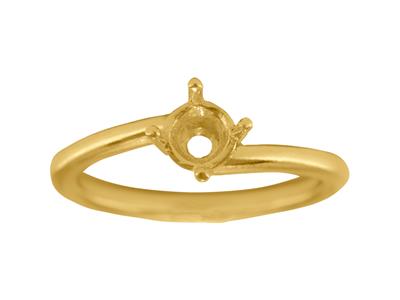 Solitario 4 Garras Desplazadas Parapiedra De 5,50 Mm, Cuerpo Abovedad O, Oro Amarillo 3n De 18 K, Dedo 69