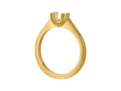 Solitario Engaste De Medio Bisel Para Piedra De 5 Mm, Cuerpo Plano, Oro Amarillo 3n De 18 K, Tamaño 53 - Imagen Estandar - 3