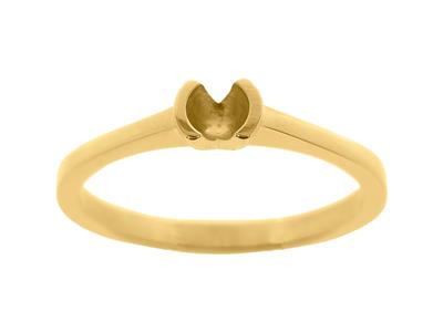 Engaste Semi-cerrado Solitario Parapiedra De 3,80 Mm, Cuerpo Plano, O Ro Amarillo 3n De 18 K, Tamaño 69