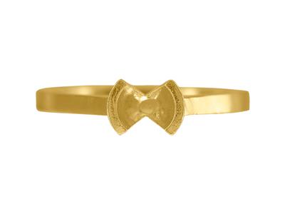 Solitario Con Engaste Semi-cerrado Para Piedra De 4,60 Mm, Cuerpo Plano, Oro Amarillo 3n De 18 K, Tamaño - Imagen Estandar - 4