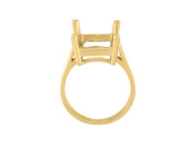 Anillo Engastado Con 4 Garras Para Piedra Rectangular De 16 X 12mm, Oro Amarillo De 18k. Árbitro. 15382