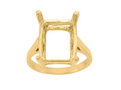 Anillo 4 Garras Para Piedra Rectangulo 16 X 12 Mm, Oro Amarillo 18k. Ref. 15382 - Imagen Estandar - 2