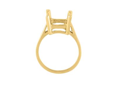 Anillo Con 4 Garras Para Piedra Rectangulo 14 X 10 Mm, Oro Amarillo 18k. Ref. 15380