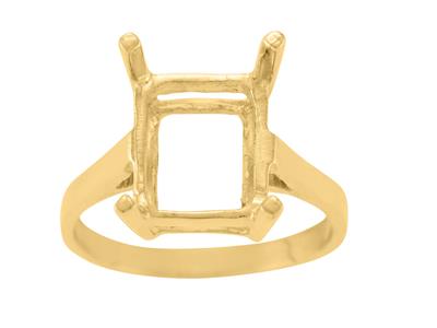 Anillo 4 Garras Para Piedra Rectangulo 12 X 10 Mm, Oro Amarillo 18k. Ref. 15379 - Imagen Estandar - 2