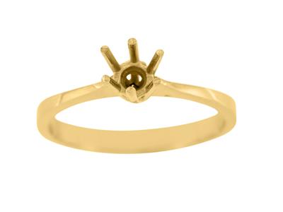 Solitario 6 Garras Para Piedra De 4,5 mm, Oro Amarillo De 18k. Ref. Ro30/40 - Imagen Estandar - 2