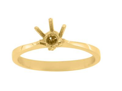 Solitario 6 Garras Para Piedra De 5 mm, Oro Amarillo De 18k. Ref. O 50/60 - Imagen Estandar - 2