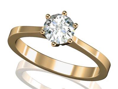 Solitario 6 Garras Para Piedra De 4,5 mm, Oro Amarillo De 18k. Ref. 25376 - Imagen Estandar - 3