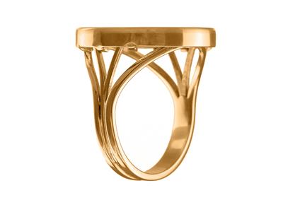 Anillo Portamonedas 10 Francos, Engaste De Bisel Invisible, Oro Rosa 4n De 18 Quilates