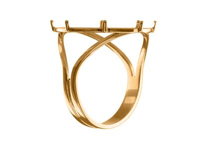 Anillo Portamonedas 10 Francos, Engaste De 8 Puntas, Cuerpo Calado, Oro Rosa 4n De 18 Quilates