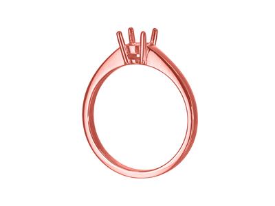 Solitario 4 Garras Para Piedra De 5 mm, Cuerpo Plano, Oro Rojo 5n De 18k, Tamaño 54 - Imagen Estandar - 3