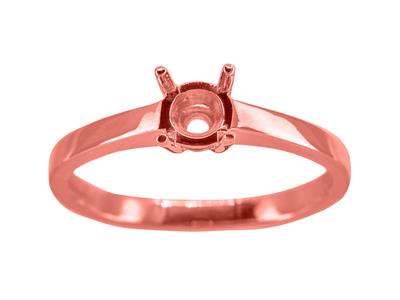 Solitario 4 Garras Para Piedra De 5mm, Cuerpo Plano, Oro Rojo 18k 5n,tamaño 69